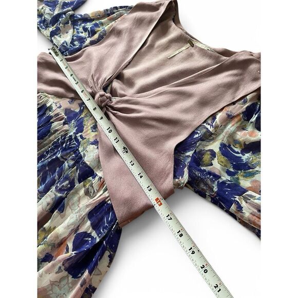 Free People Alice Vested Layered Dress Floral Purple Sz SP Flowy Excellent Cond. - Picture 4 of 8